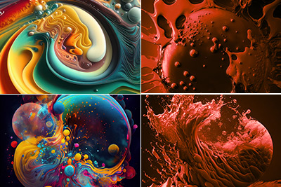 36款油漆液体粘液流体抽象艺术高清背景图片套装 AI PAINT