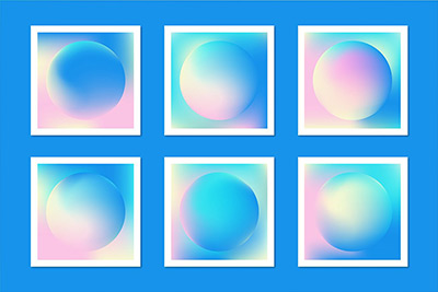 小清新蓝色渐变全息模糊球体海报背景AI矢量设计素材 HOLO 5 – Pastel Gradient Sphere