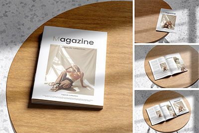杂志宣传册画册设计模板书籍装帧VI设计样机展示