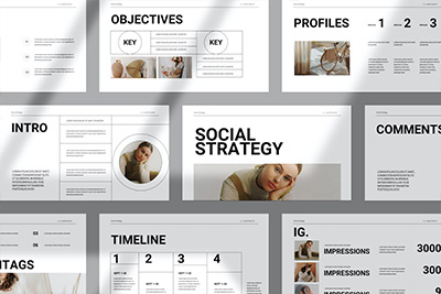 创意设计图文排版版式设计社交策略PowerPoint演示模板