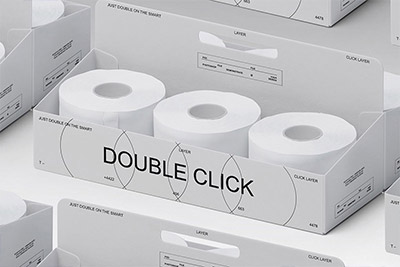 一款多角度卫生纸卷纸面巾纸包装盒设计PS贴图样机模板素材 Toilet Paper Packaging Mockup