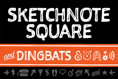 Sketchnote Square + Dingbats卡通有趣手绘手写涂鸦素描效果英文字体下载