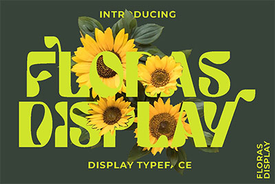 Floras Display 60年代复古逆反差海报专辑封面标题设计装饰英文字体下载