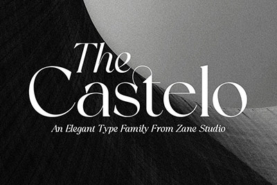The Castelo Serif 独特优雅杂志排版婚礼品牌logo设计衬线英文字体下载