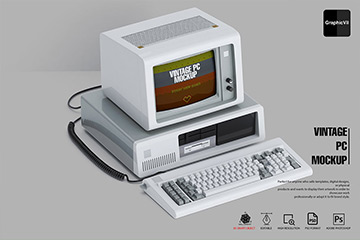 复古IBM 5150老式 台式PC 电脑样机 Vintage PC Mockup Part 2 IBM 5150