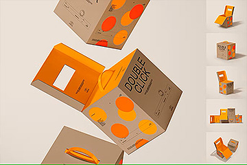 时尚方形产品包装纸盒外观设计展示样机效果图Paper Box Mockup Set