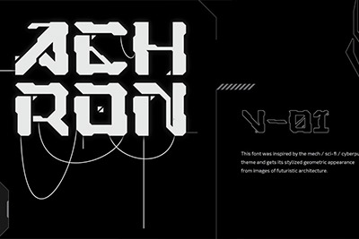 Achron-Display Font未来机械/科幻/赛博朋克工业风机能机械硬核英文字体下载