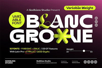Blanc Groove-Variable Font-未来主义和实验性概念酸性逆反差英文字体下载
