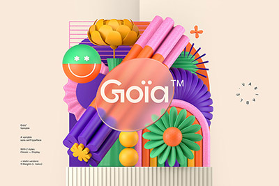 Goia Font Family-现代独特创意几何风海报标题字设计无衬线英文字体下载