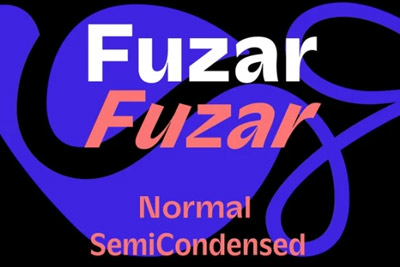 Fuzar Font Family -55种现代怪诞趣味几何风杂志海报标题无衬线英文字体下载