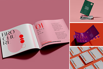 7款宣传画册杂志折页设计展示贴图PSD样机模板素材