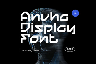 Anvha – Display Font科幻未来赛博朋克工业风机甲无衬线英文字体安装包