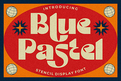 Blue Pastel – Display Font时尚复古品牌海报设计装饰英文字体