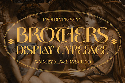 Brothers Display Font时尚复古杂志品牌海报设计装饰字体