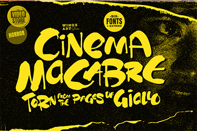Cinema Macabre: Horror Fonts Inspired复古恐怖手写涂鸦书籍电影标题设计英文字体