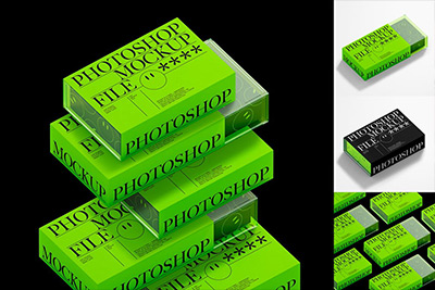 透明抽屉式产品包装盒设计展示样机模板素材