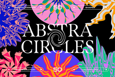 50款酸性扭曲抽象圆圈矢量形状 Distorted Abstract Shapes Graphics