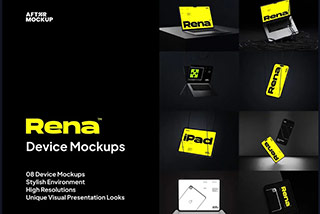 8款电脑ipad设备苹果iPhone 15手机作品展示样机贴图psd设计素材Mockup样机