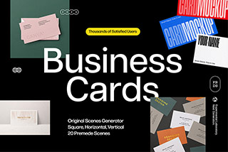 20款高级质感纸质商务名片设计作品PS智能贴图样机模板 Selva: Business Card Mockup Kit