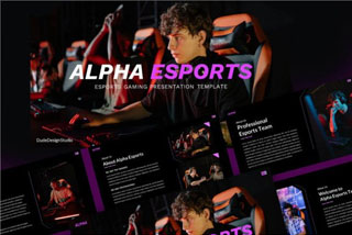 Alpha 电子竞技游戏PPT模板 Gamerland E Sport Gaming Powerpoint Template