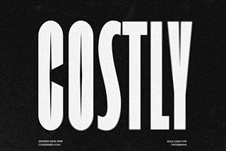 Costly Sans Serif Font电子竞技视频广告海报电影标题logo海报封面标题浓缩英文字体