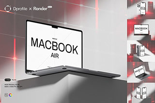 7款黑白风格霓虹效果苹果iPhone 15手机MacBook笔记本电脑PSD样机 MacBook and iPhone Mockup Set