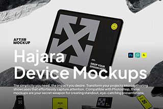 10款岩石iPhone手机iPad平板Macbook笔记本电脑ps样机素材Hajara Device Mockups