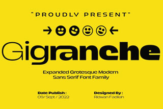 Gigranche现代怪诞街头嘻哈服装海报标题英文字体素材 