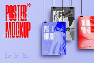 6款悬挂艺术品挂画宣传单页海报设计展示样机PSD素材 Poster Mockups Collection