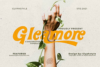 Gleamore Display Font优雅复古品牌VI婚礼包装标题设计英文字体素材 