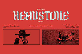 Headstone Font复古圆润酸性音乐专辑封面海报标题英文字体素材 
