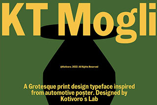 KT Mogli – Dynamic Sans Serif怪诞粗体汽车海报杂志标题英文字体素材 