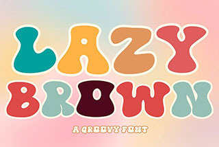 Lazy Brown复古品牌邀请函徽标设计装饰英文字体素材