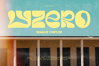 Lyzero Groovy Retro Display复古品牌海报封面标题设计装饰英文字体素材