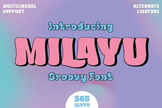 Milayu Groovy Font时尚卡通杂志海报封面设计标题无衬线英文字体素材