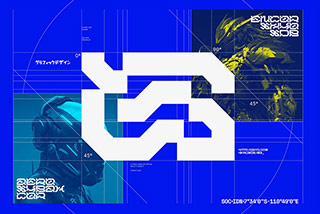NCL Graxebeosa – Cyberpunk Futuristic Techno Mecha未来科幻赛博朋克硬核机甲机能海报LOGO标题设计英文字体素材