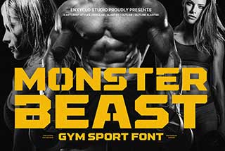 NCL Monster Beast – Gym Sport Font运动健身厚重无衬线英文字体素材