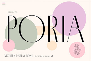 Poria Modern Branding Logo font现代时尚杂志封面品牌标题设计无衬线英文字体素材