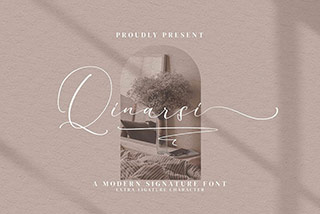 Qinarsi – 杂志海报封面标题装饰现代签名字体手写英文字体素材