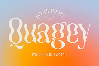 Quagey Psychedelic Typeface时尚古怪品牌标识海报包装设计装饰英文字体素材