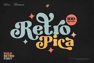 Retro Pica Decorative Vintage Font复古品牌海报封面标题设计衬线英文字体素材
