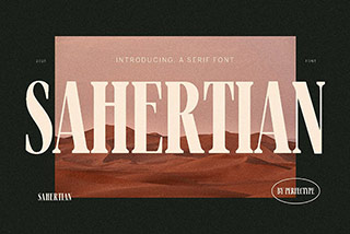 Sahertian Elegant Serif Font 复古优雅杂志海报标题标志LOGO衬线英文字体素材