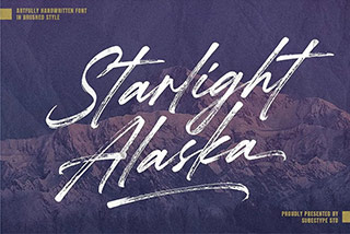 Starlight Alaska Font手写毛笔英文字体素材