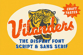 Vilanders – Vintage Stamp Font复古印章效果品牌推广服装标题粗体英文字体