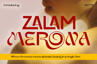 Salam Merona Firmness Meets Abstract时尚复古杂志海报标题无衬线英文字体素材