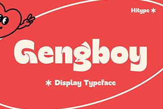 Gengboy Display Typeface – Hitype卡通童趣俏皮贴纸标签海报包装标题英文字体
