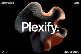 30款扭曲条纹背景纹理抽象几何图形PNG免抠素材 Plexify 30 High-Resolution Backgrounds