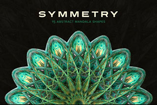 15款华丽多彩抽象曼陀罗几何图形PNG免抠背景图片设计素材 Symmetry: 15 Mandala Shapes