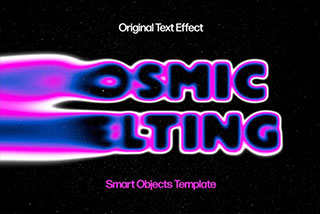 酸性融化模糊迷幻扭曲海报电影标题LOGO徽标设计PS文字特效样机模板 Vivid Melting Text Effect