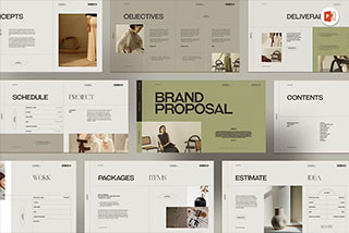 22页女性优雅化服装摄影设计作品集画册图文排版设计INDD模板素材 Brand Proposal Template
